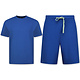Herren Sommer Set – Ribbed  Oversized Twinset – Kombi Set – F 918 – Blau