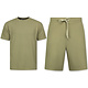 Herren Sommer Set – Ribbed  Oversized Twinset – Kombi Set – F 918 – Braun