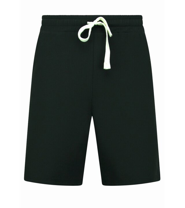 Enos Twinset – Geripptes Oversize Hemd – Sommer Set für Herren – Zweiteiliges Set – Kombi Set – F 915 – Schwarz