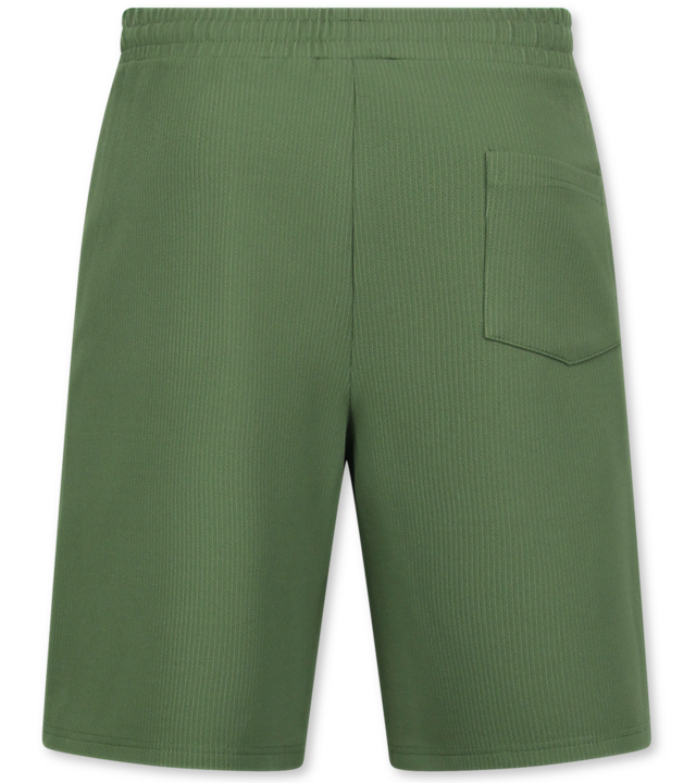 Enos Twinset – Geripptes Oversize Hemd – Sommer Set für Herren – Zweiteiliges Set – Kombi Set – F 915 – Grün