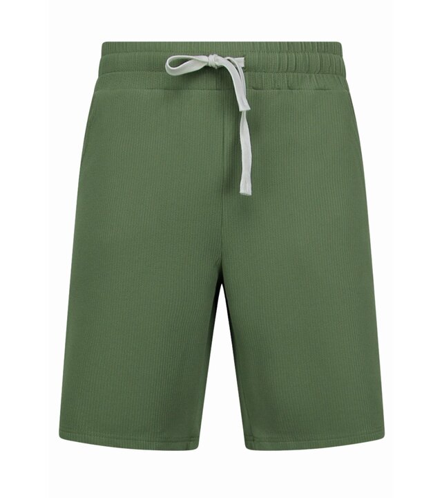 Enos Twinset – Geripptes Oversize Hemd – Sommer Set für Herren – Zweiteiliges Set – Kombi Set – F 915 – Grün