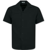 Enos  Geripptes Oversize Hemd – Sommer Set für Herren – Zweiteiliges Set – Kombi Set – MG 009 – Schwarz