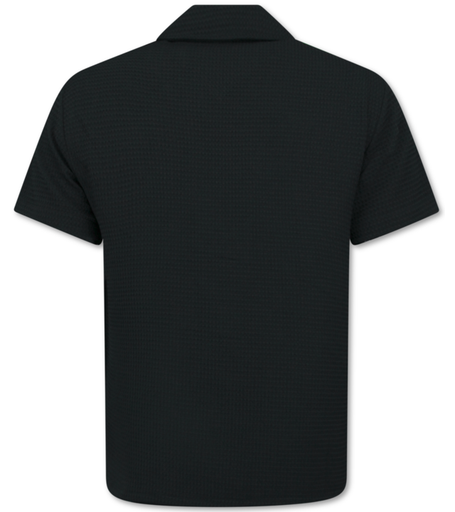 Enos  Geripptes Oversize Hemd – Sommer Set für Herren – Zweiteiliges Set – Kombi Set – MG 009 – Schwarz