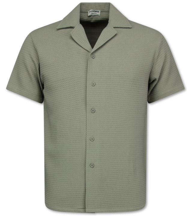 Enos  Geripptes Oversize Hemd – Sommer Set für Herren – Zweiteiliges Set – Kombi Set – MG 009 – Grau