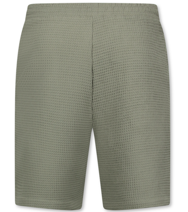 Enos  Geripptes Oversize Hemd – Sommer Set für Herren – Zweiteiliges Set – Kombi Set – MG 009 – Grau