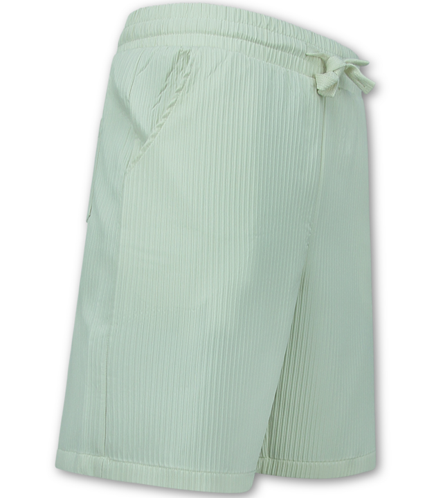 Enos Geripptes Oversize Hemd – Sommer Set für Herren – Shorts für Herren / Oversize Hemd für Herren – Twinset – F 919 – Beige