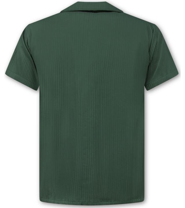 Enos Herren Sommer Set – Geripptes Oversize Hemd – Herren Shorts / Herren Oversize T Shirt – Twinset – F 919 – Grün