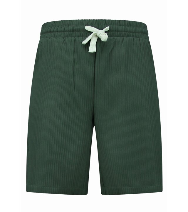 Enos Herren Sommer Set – Geripptes Oversize Hemd – Herren Shorts / Herren Oversize T Shirt – Twinset – F 919 – Grün