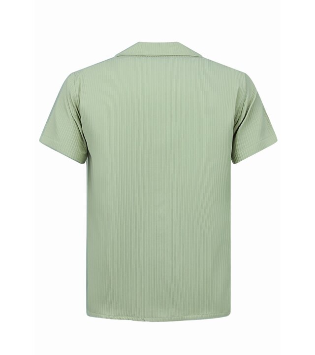 Enos Twinset – Sommer Set Herren – Geripptes Oversize Hemd – Herren Shorts / Oversize T Shirt Herren – F 919 – Braun