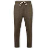 Enos Leinen Twinset – Leinen Sommerset für Herren – Leinenhemd für Herren – Leinenhose für Herren – MG 011 – Braun