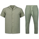 Leinen Zweiteiler – Leinen Sommerset für Herren – Leinenhemd für Herren – Sommerhose für Herren – MG 011 – Beige