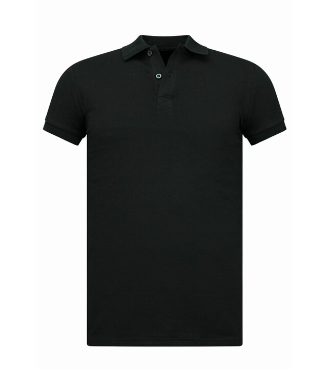 True Rise Herren Poloshirt – Kurzarm Poloshirt für Herren – Slim Fit Poloshirt für Herren – A150 – Schwarz