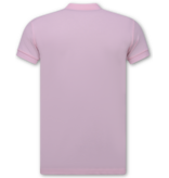 True Rise Herren Polohemd – Kurzarm Polohemd für Herren – Slim Fit – A150 – Rosa