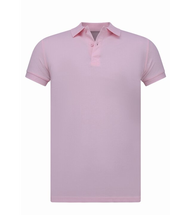 True Rise Herren Polohemd – Kurzarm Polohemd für Herren – Slim Fit – A150 – Rosa