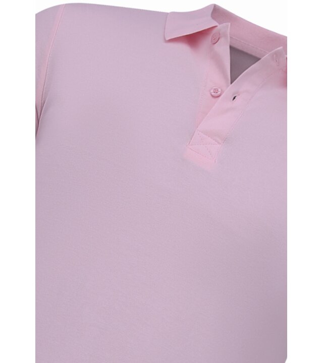 True Rise Herren Polohemd – Kurzarm Polohemd für Herren – Slim Fit – A150 – Rosa