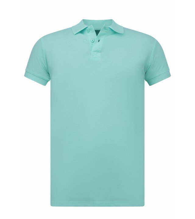 True Rise Polo Herren – Kurzarm Polohemd – Slim Fit – A150 – Mintgrün