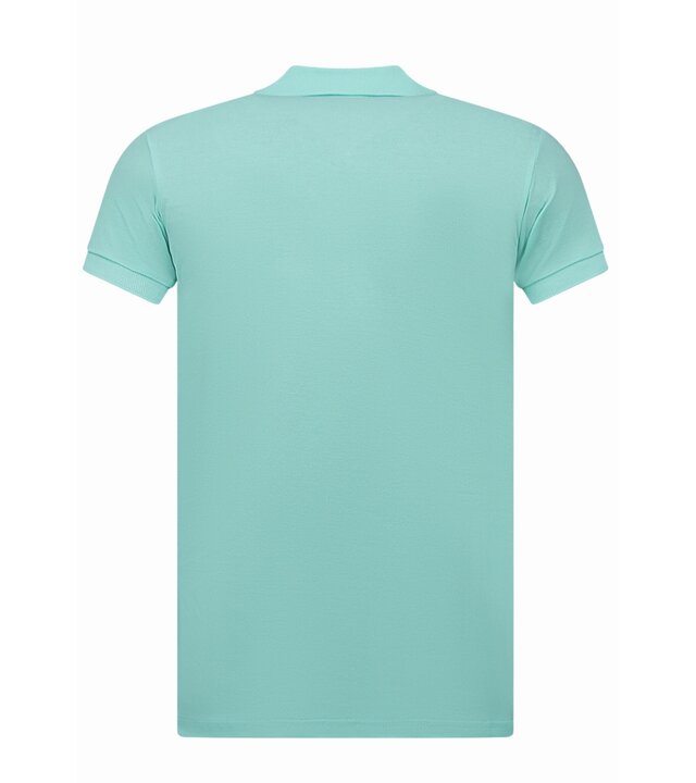 True Rise Polo Herren – Kurzarm Polohemd – Slim Fit – A150 – Mintgrün