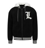 Enos  Oversized Baseballjacke – Teddyjacke für Herren mit Kapuze – Mittelschwere Jacke für Herren – 537 – Schwarz