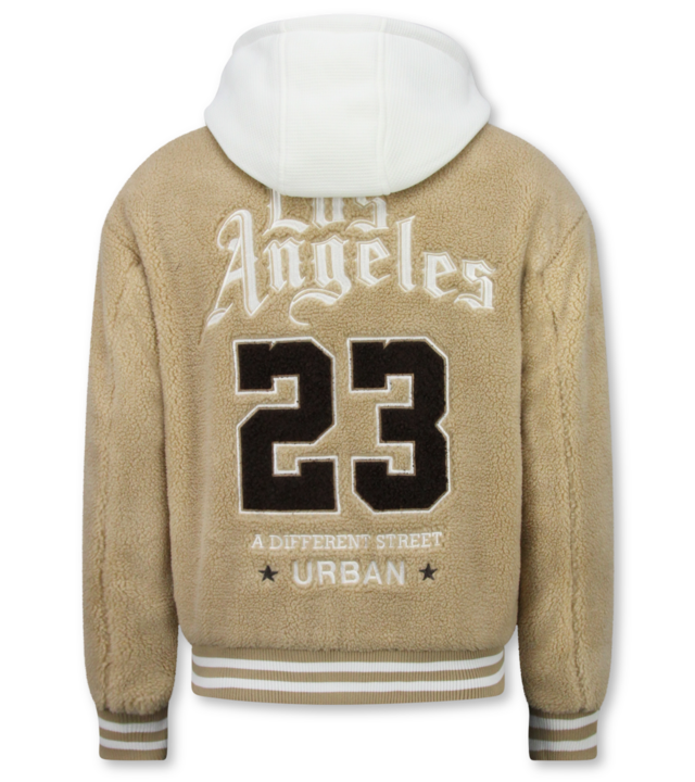 Enos Teddy Mantel für Herren mit Kapuze – Oversized Baseballjacke – Mittelschwerer Mantel für Herren – 537 – Braun