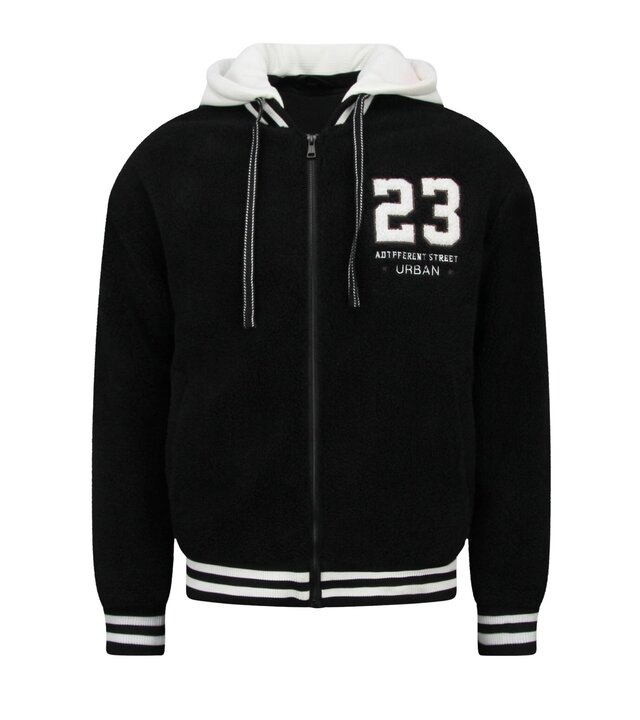 Enos  Oversized Baseballjacke – Teddyjacke – Mittelschwere Herrenjacke – 535 – Schwarz