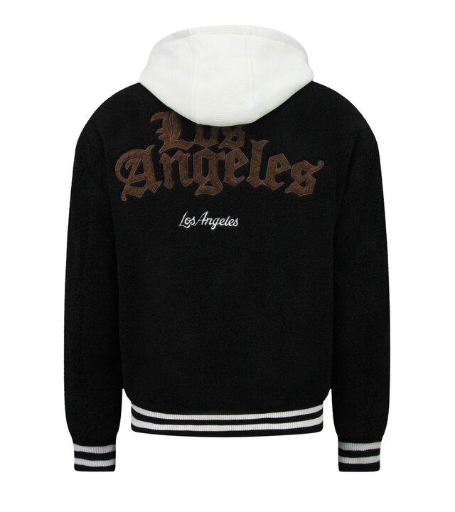 Enos  Oversized Baseballjacke – Teddyjacke – Mittelschwere Herrenjacke – 535 – Schwarz