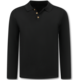 Herrenpullover - Herren Langarm Poloshirt  - 536 - Schwarz