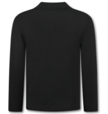 Enos Herrenpullover - Herren Langarm Poloshirt  - 536 - Schwarz