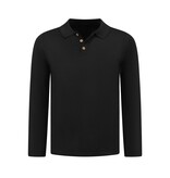 Enos Herrenpullover - Herren Langarm Poloshirt  - 536 - Schwarz