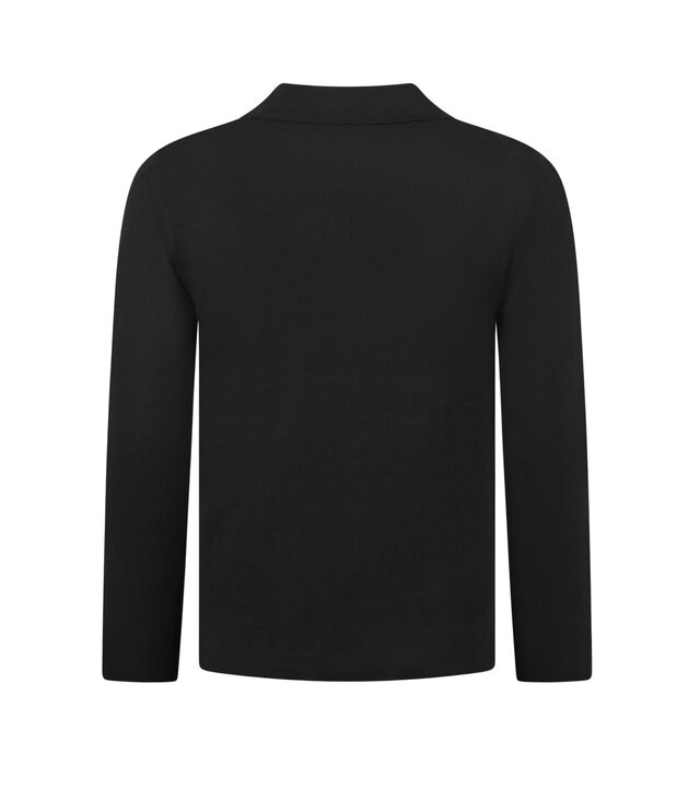 Enos Herrenpullover - Herren Langarm Poloshirt  - 536 - Schwarz