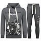 2Pac Trainingsanzug mit Kapuze für Herren – Tupac Trainingsanzüge – Heimtrainer für Herren (Erwachsene) – 672 – Grau