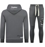 TopStar 2Pac Trainingsanzug mit Kapuze für Herren – Tupac Trainingsanzüge – Heimtrainer für Herren (Erwachsene) – 672 – Grau