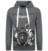TopStar 2Pac Trainingsanzug mit Kapuze für Herren – Tupac Trainingsanzüge – Heimtrainer für Herren (Erwachsene) – 672 – Grau