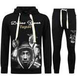 TopStar 2Pac Trainingsanzug Hoodie für Herren – Tupac Trainingsanzug Hoodie – Heimtrainer für Herren (Erwachsene) – 672 – Schwarz