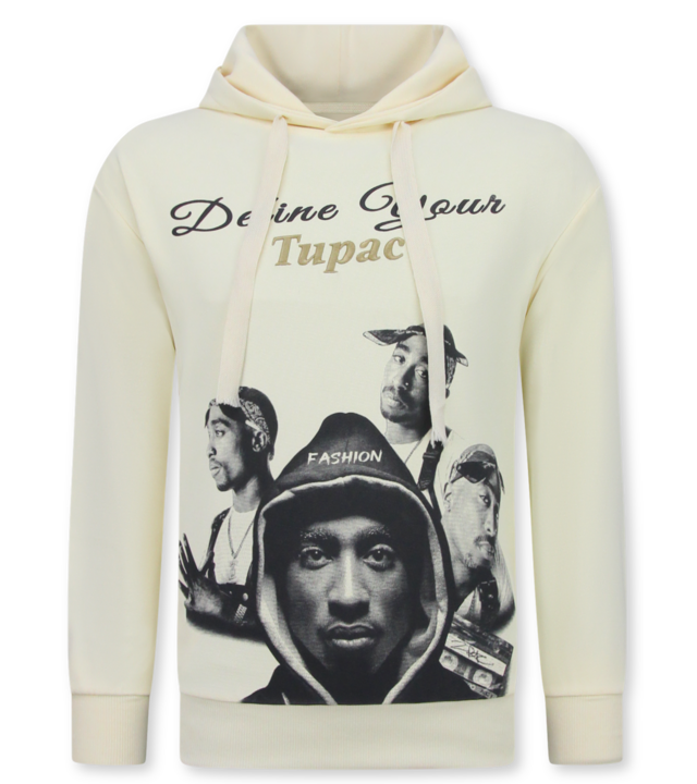 TopStar 2Pac Trainingsanzug Hoodie für Herren – Tupac Trainingsanzug Hoodie – Heimtrainer für Herren (Erwachsene) – 672 – Gelb/Beige