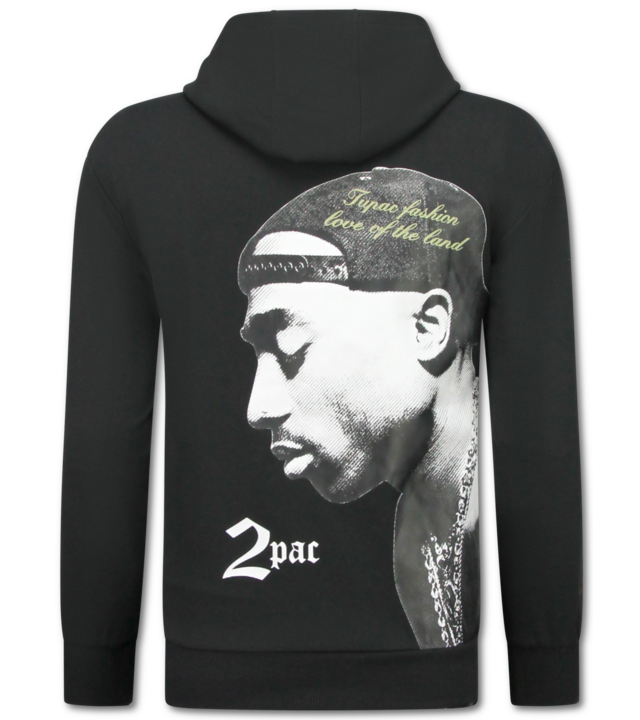 TopStar Tupac Trainingsanzug mit Kapuze – 2Pac Jogginganzug mit Kapuze für Herren – Heimtrainer für Herren (Erwachsene) – 663 – Schwarz