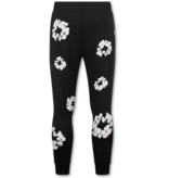 TopStar Dick gewebter Herren Trainingsanzug mit Allover Blumenmuster – Herren Blumenanzug – Twinset – 5991 – Schwarz