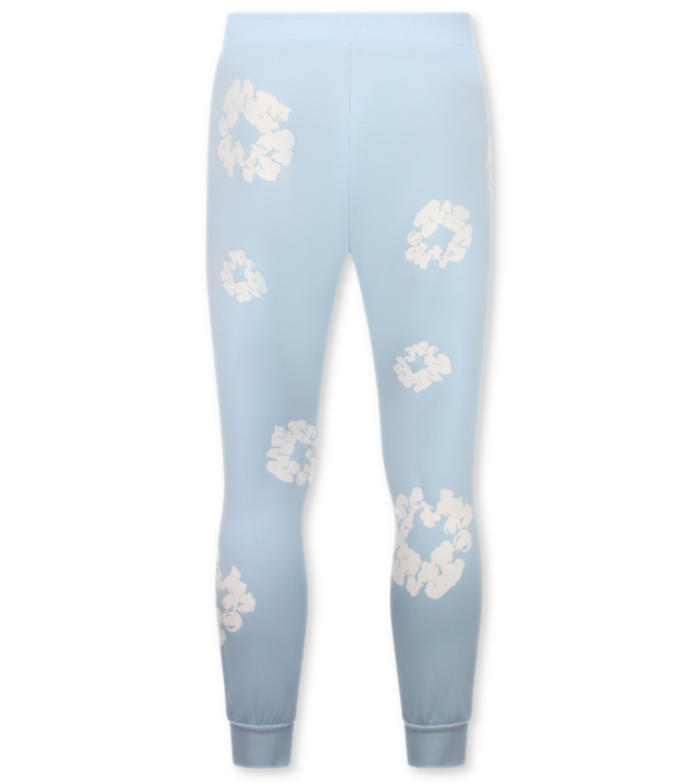 TopStar Dick gewebter Herren Trainingsanzug mit Allover Blumenmuster – Herren Blumenanzug – Twinset – 5991 – Blau