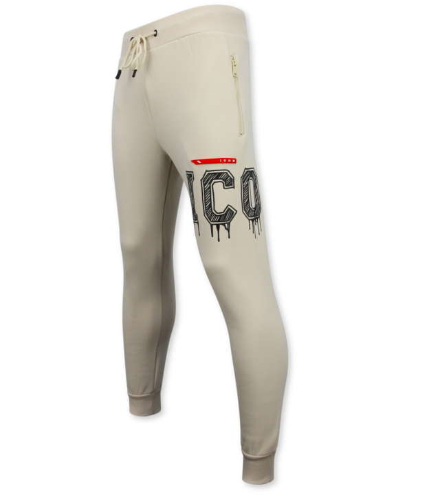True Rise Dicke, gewebte Jogginghose für Herren von ICON – Lange Trainingshose für Herren – 5777 – Beige