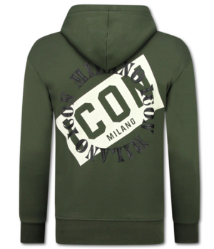 True Rise ICON Herren Kapuzenpullover mit Reißverschluss – Herren Kapuzenweste – Sportweste – 5623 – Grün