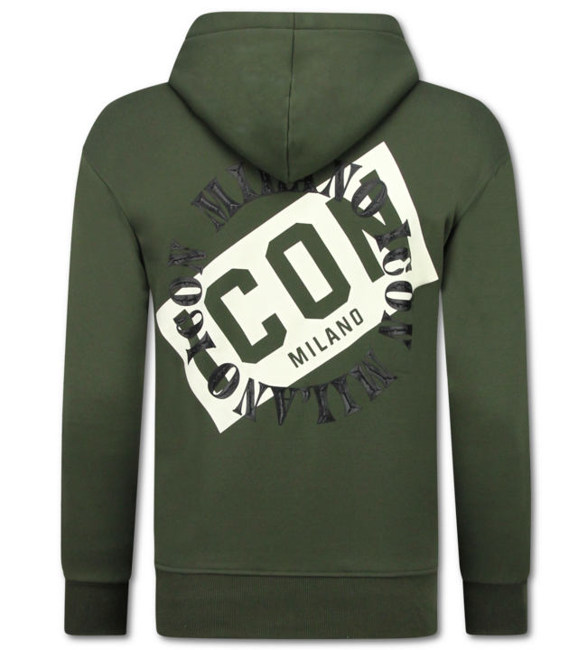 True Rise ICON Herren Kapuzenpullover mit Reißverschluss – Herren Kapuzenweste – Sportweste – 5623 – Grün