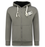 True Rise ICON Herren Kapuzenpullover mit Reißverschluss – Herren Kapuzenweste – Sportweste – 5623 – Grau