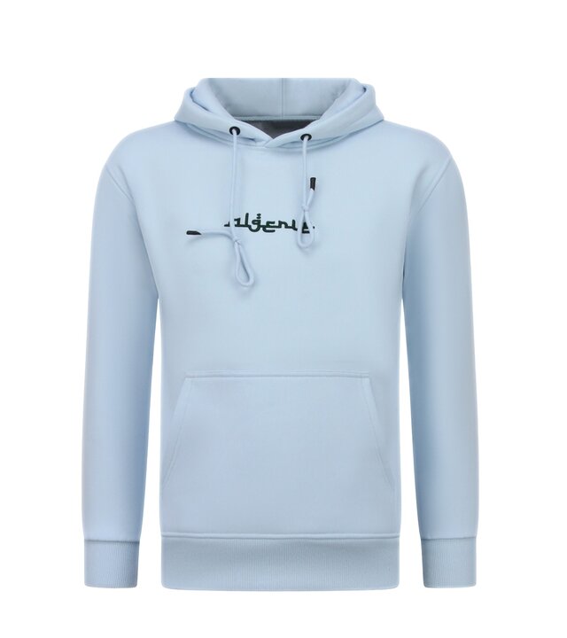 True Rise Oversized Hoodie für Herren mit Kapuze – Algerien Print – Dick gewebt – 5816 – Hellblau