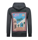 True Rise Oversized Hoodie für Herren mit Kapuze – Algerien Print – Dick gewebt – 5816 – Grau