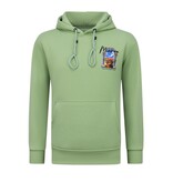 True Rise Oversized Hoodie für Herren mit Kapuze – Marokkanisches Muster – Dick gewebt – 5818 – Grün