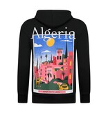 True Rise Oversized Hoodie für Herren mit Kapuze – Algerien Print – Dick gewebt – 5813 – Schwarz