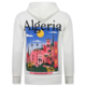 Oversized Hoodie für Herren mit Kapuze – Algerien Print – Dick gewebt – 5813 – Weiß