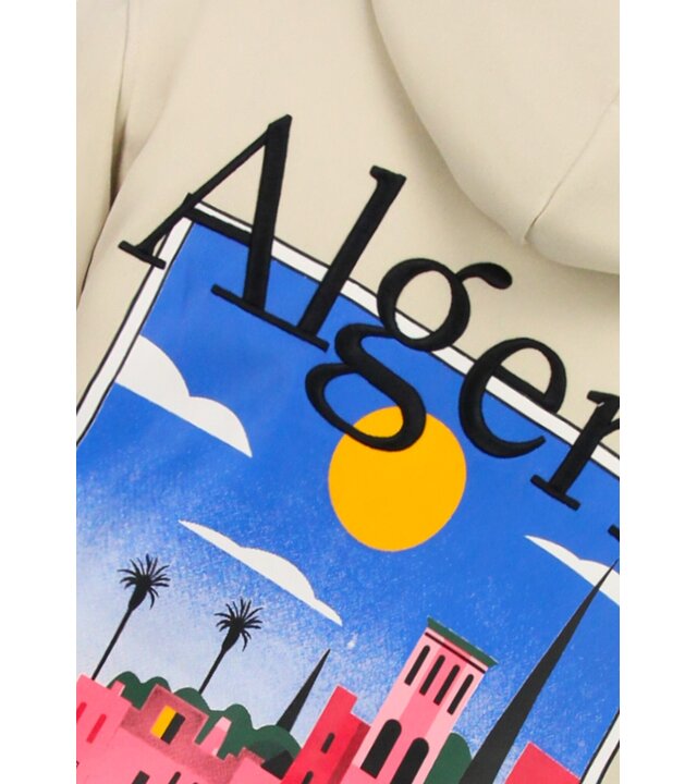 True Rise Oversized Hoodie für Herren mit Kapuze – Algerien Print – Dick gewebt – 5813 – Braun