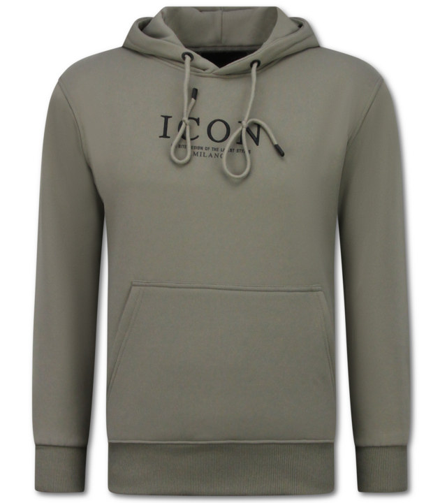 True Rise Oversized Hoodie für Herren mit Kapuze – ICON Milano Print – Dick gewebt – 5812 – Dunkelgrau
