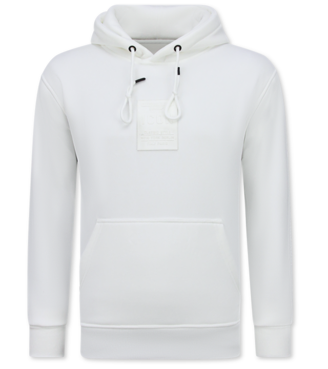 True Rise Oversized Hoodie für Herren mit Kapuze – ICONS Basic – Dick gewebt – 5808 – Weiß