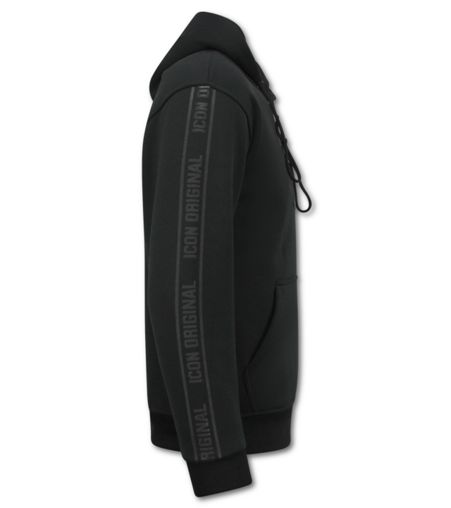 True Rise Oversized Hoodie für Herren mit Kapuze – ICONS Basic – Dick gewebt – 5808 – Schwarz